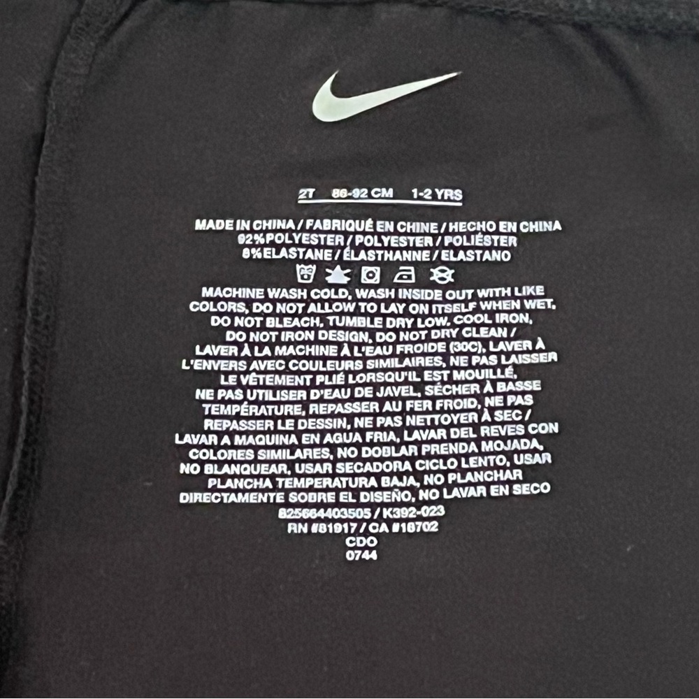 New Nike Girls Black Leggings size 2T - Picture 4 of 4